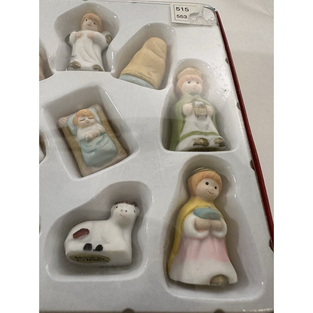 Vintage Mini Nativity Set Of 11 Trim Trends Seasonal Specialities Company 1994 - Picture 3 of 11